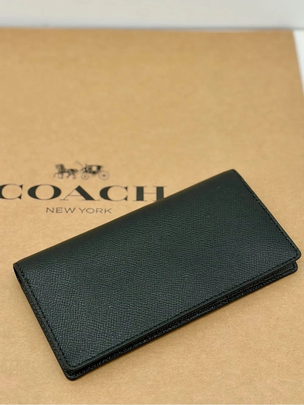 COACH Black Leather Bifold Wallet Black